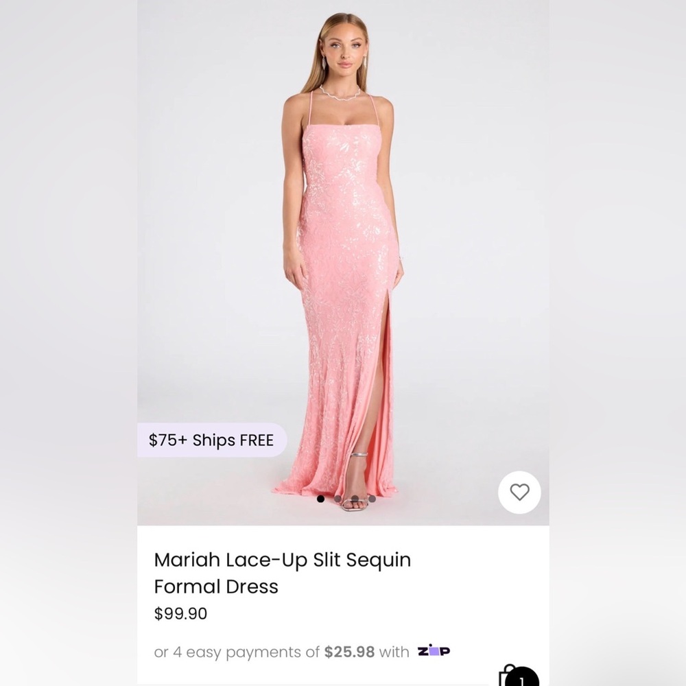 Windsor Pink Sequin Prom Dress